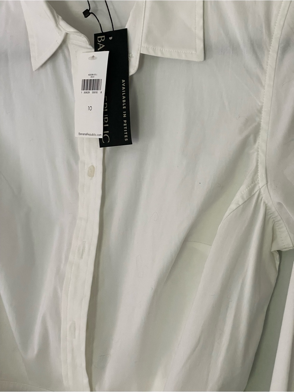 Banana Republic White Cotton Dress Shirt - Picture 2 of 5